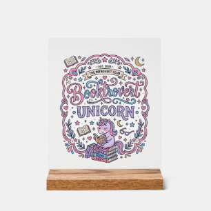 Einhorn Booktrovert Einhorn Spielerei Süßes Gesche Acrylschild