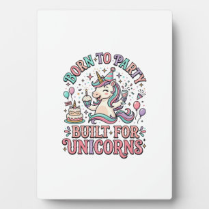 Einhorn Born to Party Gebaut für Einhörner Retro-S Fotoplatte