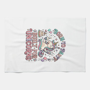 Einhorn Born to Party Gebaut für Einhörner Retro-S Geschirrtuch