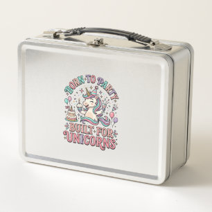 Einhorn Born to Party Gebaut für Einhörner Retro-S Metall Brotdose
