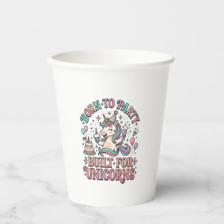Einhorn Born to Party Gebaut für Einhörner Retro-S Pappbecher