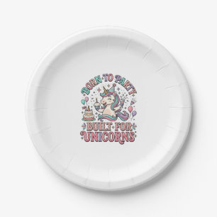 Einhorn Born to Party Gebaut für Einhörner Retro-S Pappteller