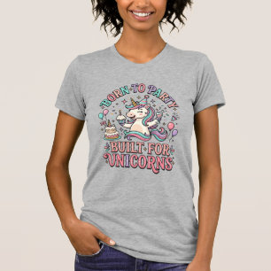 Einhorn Born to Party Gebaut für Einhörner Retro-S T-Shirt