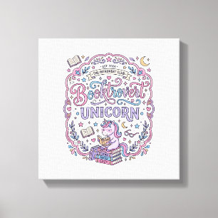 Einhorn Buchliebhaber Einhorn Spielerei Süßes Gesc Leinwanddruck