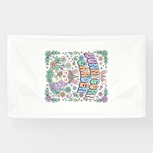 Einhorn Bunnycorn Garten Kawaii Schrift Design_ Banner (Horizontal)