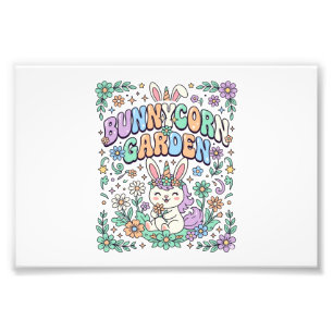 Einhorn Bunnycorn Garten Kawaii Schriftgestaltung_ Fotodruck
