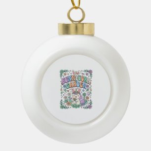 Einhorn Bunnycorn Garten Kawaii Schriftgestaltung_ Keramik Kugel-Ornament