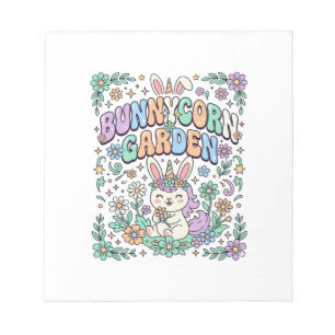 Einhorn Bunnycorn Garten Kawaii Schriftgestaltung_ Notizblock