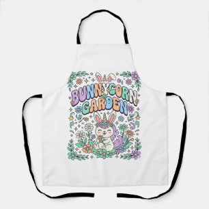 Einhorn Bunnycorn Garten Kawaii Typografie Design_ Schürze