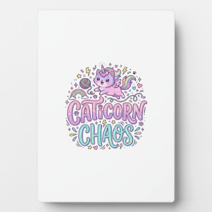 Einhorn Caticorn Chaos Süß Pastell Produkt Grafik Fotoplatte