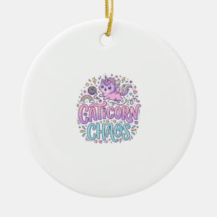 Einhorn Caticorn Chaos Süß Pastell Produkt Grafik Keramik Ornament
