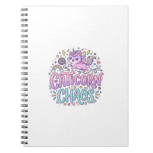 Einhorn Caticorn Chaos Süß Pastell Produkt Grafik Notizblock