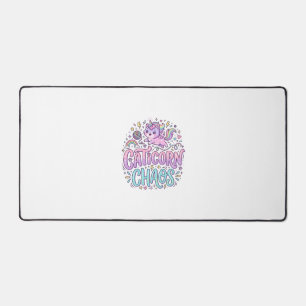 Einhorn Caticorn Chaos Süß Pastell Produkt Grafik Schreibtischunterlage