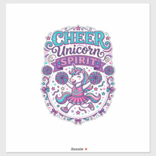 Einhorn Cheer Einhorn Geist Buntes POD Kunstwerk_ Aufkleber