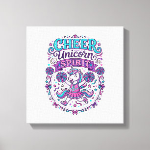 Einhorn Cheer Einhorn Geist Buntes POD Kunstwerk_ Leinwanddruck