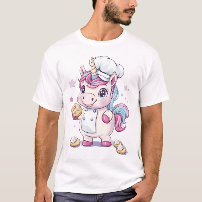 Einhorn-Chef-Bäcker (1) T-Shirt (Vorderseite)