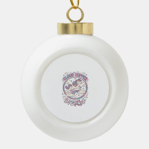 Einhorn Cloud Hopper Einhorn Spielerei Süßes Gesch Keramik Kugel-Ornament