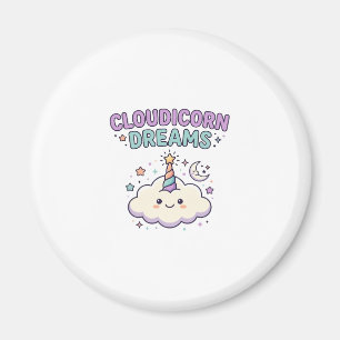 Einhorn Cloudicorn Träume Trendiges Grafik T-Shirt Magnet