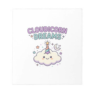 Einhorn Cloudicorn Träume Trendiges Grafik T-Shirt Notizblock