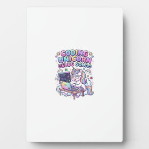 Einhorn Coding Einhorn Debug Squad Charmanter Mark Fotoplatte
