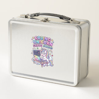 Einhorn Coding Einhorn Debug Squad Charmanter Mark Metall Brotdose