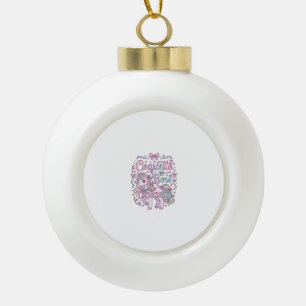 Einhorn Coquette Schleife Einhorn Süß Pastell Graf Keramik Kugel-Ornament