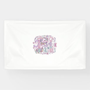 Einhorn Coquette Schleife Einhorn Süße Pastell Gra Banner