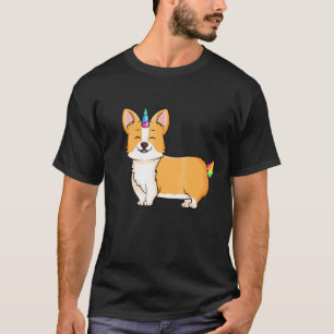 Einhorn Corgi Hund Süß Corgicorn Regenbogen Tier T-Shirt