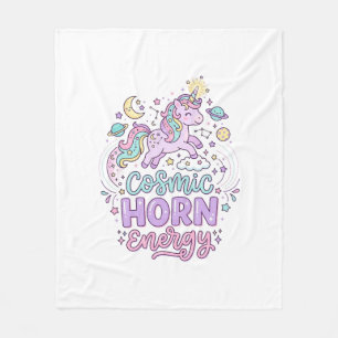 Einhorn Cosmic Horn Energie Süße Pastell Grafik T- Fleecedecke