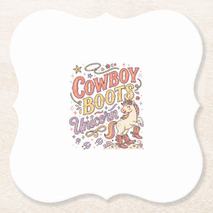 Einhorn-Cowboy-Stiefel Einhorn Whimsical Zazzle De Untersetzer