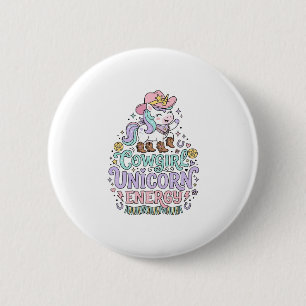 Einhorn Cowgirl Einhorn Energie Süß Pastell Produk Button