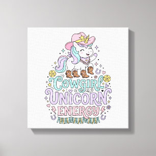 Einhorn Cowgirl Einhorn Energie Süß Pastell Produk Leinwanddruck