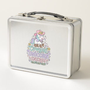 Einhorn Cowgirl Einhorn Energie Süß Pastell Produk Metall Brotdose