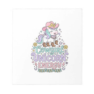 Einhorn Cowgirl Einhorn Energie Süß Pastell Produk Notizblock