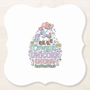 Einhorn Cowgirl Einhorn Energie Süß Pastell Produk Untersetzer
