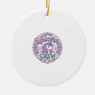 Einhorn-Crew lustiger Druck auf Anfrage Design_1 Keramik Ornament
