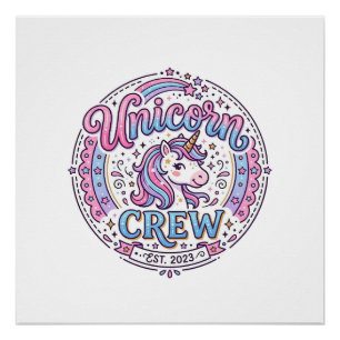 Einhorn-Crew lustiger Print-on-Demand-Design_1 Poster