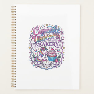 Einhorn-Cupcake Einhorn-Bäckerei Weißer Hintergrun Planer