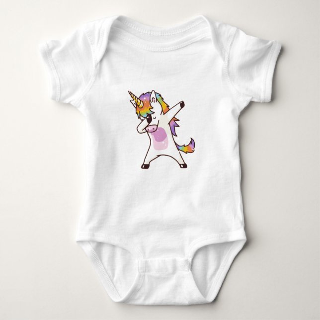 Einhorn-Dabbing , Geschenke für Mädchen Baby Strampler (Vorderseite)