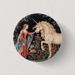 Einhorn-Dame Button