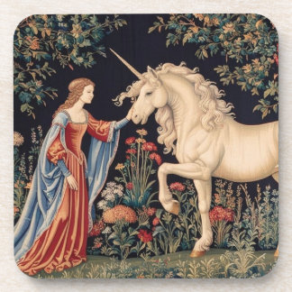 Einhorn-Dame im Garten Getränkeuntersetzer