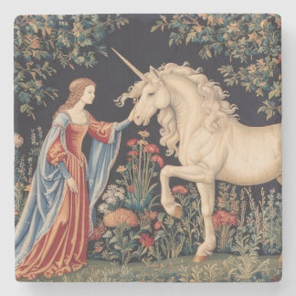 Einhorn-Dame im Garten Steinuntersetzer