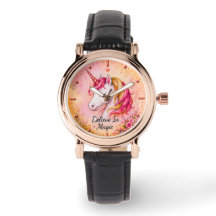 Einhorn-Damen-Uhr "Glaube an Magie"