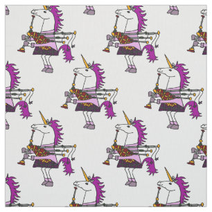 Einhorn, das Dudelsäcke spielt Stoff