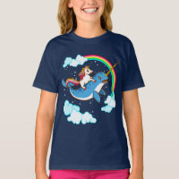 Einhorn, das Narwhal reitet