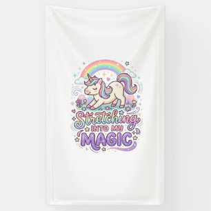 Einhorn, das sich in meine magische fette Schrifta Banner