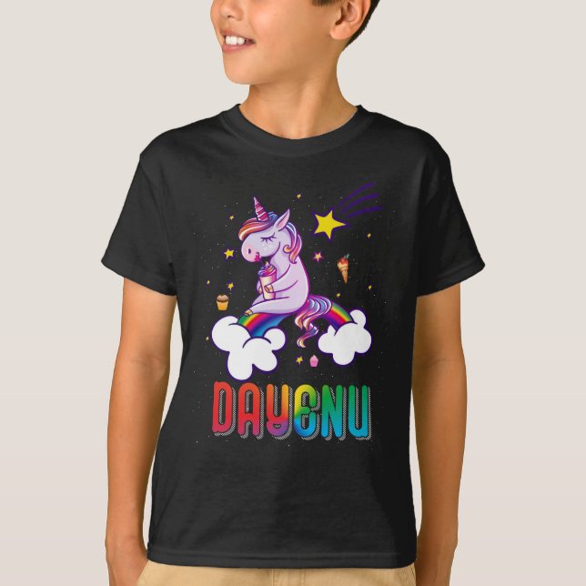 Einhorn Dayenu Pessach Song Pesach Seder Dinner T-Shirt (Vorderseite)