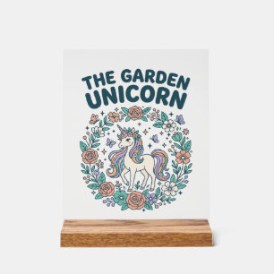 Einhorn Der Garten Einhorn Trendy T-Shirt Design_1 Acrylschild