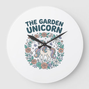 Einhorn Der Garten Einhorn Trendy T-Shirt Design_1 Große Wanduhr