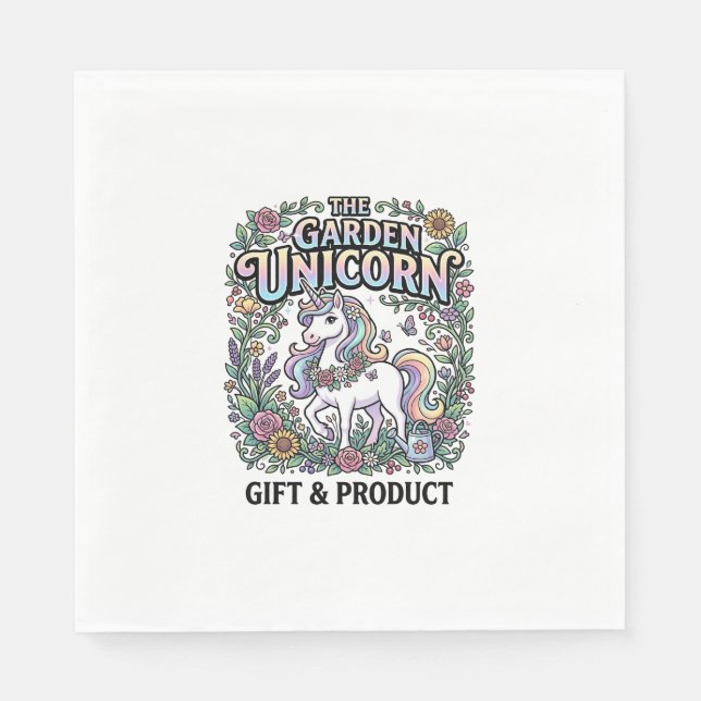 Einhorn Der Garten Einhorn Werbevektor Design Serviette (Vorderseite)